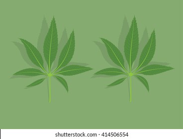 Marijuana or hemp leaf for object or background vector illustration