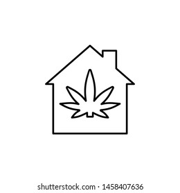 marijuana, home icon. Simple thin line, outline vector of Marijuana icons for UI and UX, website or mobile application