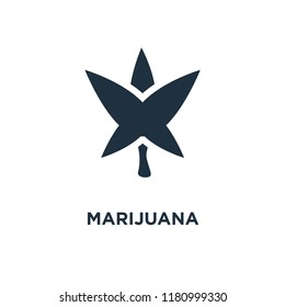 Marijuana icon. Black filled vector illustration. Marijuana symbol on white background. Can be used in web and mobile.