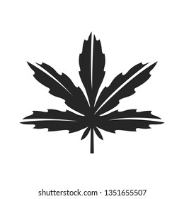 Marijuana icon in black and white. Vector illustration.