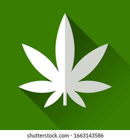 Icono de marihuana en estilo plano, ganja en color de fondo. Elemento de diseño de vectores para su proyecto divertido