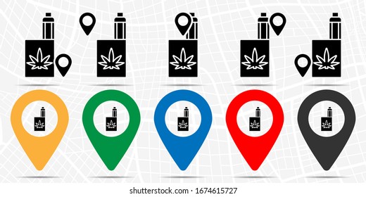 Marijuana, icon in location set. Simple glyph, flat illustration element of marijuana theme icons