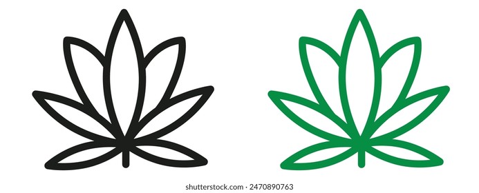 Marijuana icon mark in filled style
