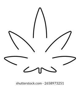 Icono de marihuana sobre fondo blanco, Ilustración vectorial.
