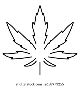 Icono de marihuana sobre fondo blanco, Ilustración vectorial.