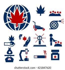 marijuana icon set
