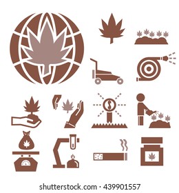 marijuana icon set