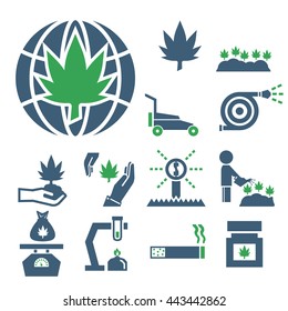 marijuana icon set