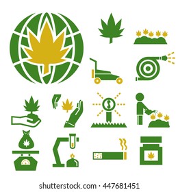 marijuana icon set