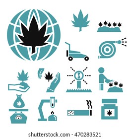 marijuana icon set