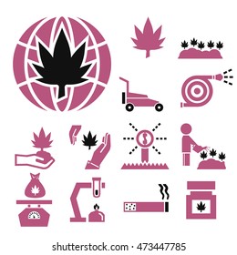 marijuana icon set