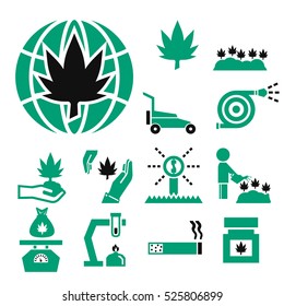 marijuana icon set