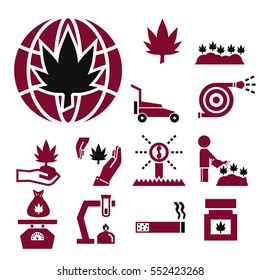 marijuana icon set