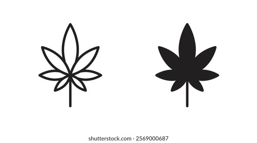Marijuana icon set vector graphics designs