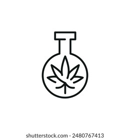Marijuana icon. Simple marijuana flask icon for social media, app, and web design. Vector illustration.