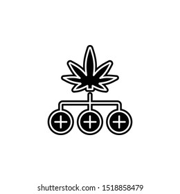 Marijuana, icon. Simple glyph, flat vector of marijuana icons for ui and ux, website or mobile application