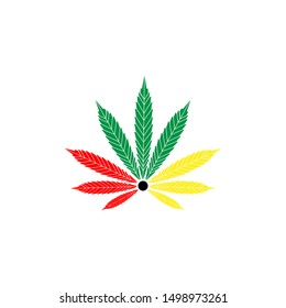 marijuana icon template, leaf cannabis vector element design