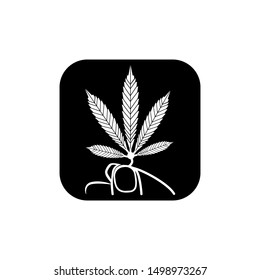 marijuana icon template, leaf cannabis vector element design