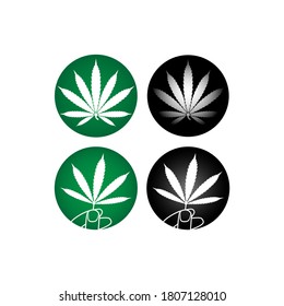 Marijuana icon in trendy flat design