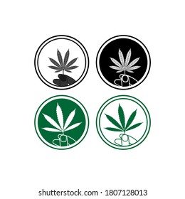 Icono de marihuana en diseño plano de moda
