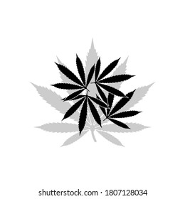 Marijuana icon in trendy flat design