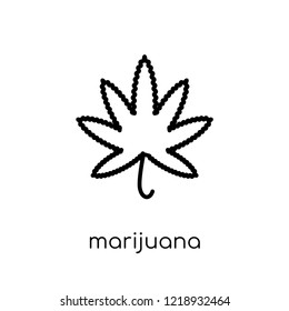 Marijuana icon. Trendy modern flat linear vector Marijuana icon on white background from thin line law and justice collection, editable outline stroke vector illustration