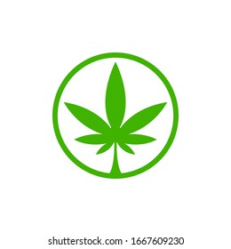 Icono de marihuana Plantilla de logotipo Vector Illustración
