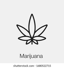 marijuana icon vector. Linear style sign for mobile concept and web design. cannabis symbol illustration. Pixel vector graphics - Vector.