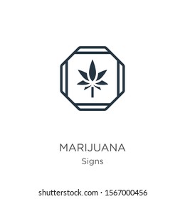 Marijuana icon vector. Trendy flat marijuana icon from signs collection isolated on white background. Vector illustration can be used for web and mobile graphic design, logo, eps10
