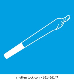 Marijuana icon white isolated on blue background vector illustration
