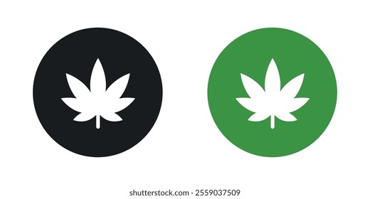 Marijuana icons in black and colored version