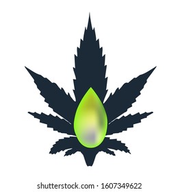 Marijuana icons cbd. Cannabinoid logo. Marijuana leaf oil. Hemp oil. Vector illustration on isolated background.