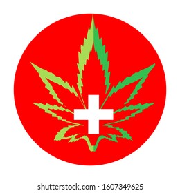 Marijuana icons cbd. Cannabinoid logo. Marijuana leaf oil. Hemp oil. Vector illustration on isolated background.