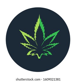 Marijuana icons cbd. Cannabinoid logo. Marijuana leaf oil. Hemp oil. Vector illustration on isolated background.