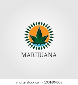 Marijuana icons template, vector logo for business corporate, cannabis, leaf, medical, elements, illustration