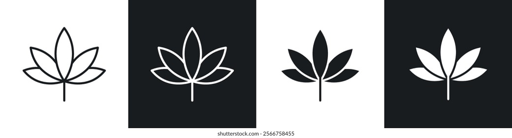 Marijuana icons in Thin line black color. flat simple vector symbols illustration.
