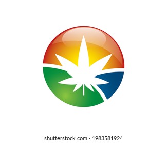 marijuana inside glossy round sphere logo