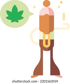 Marijuana isolated design element stock illustration. Vector on a white background