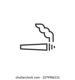 Marijuana jamb outline icon. linear style sign for mobile concept and web design. Cannabis cigarette simple line vector icon. Symbol, logo illustration. Pixel perfect vector graphics