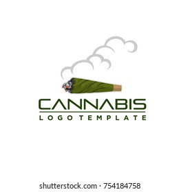 Marijuana Joint Logo Template