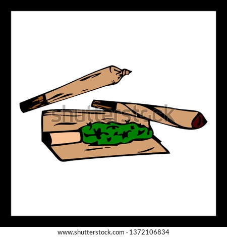 Marijuana joint or spliff. Medical marijuana rolled cigarette.