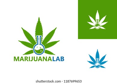 Marijuana Lab Logo Template Design Vector, Emblem, Design Concept, Creative Symbol, Icon