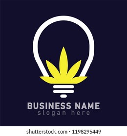 marijuana lamp logo icon vector template