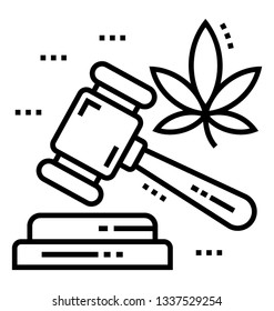 Marijuana Law, line vector icon 