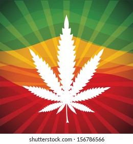 Marijuana leaf at abstract background