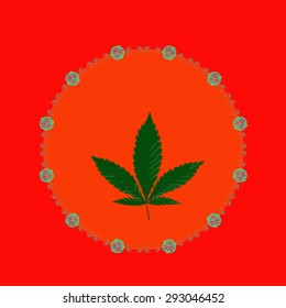 Marijuana leaf in abstract style