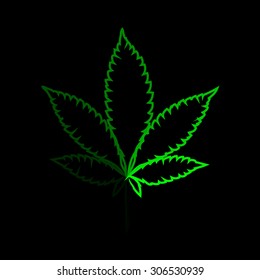 Marijuana leaf in abstract style