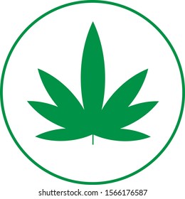 Marijuana leaf, Cannabis icon vector illustration.