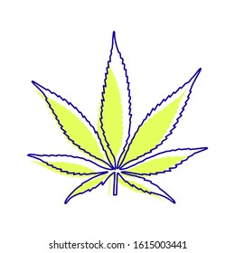 Marijuana leaf, cannabis icon vector in trendy style design