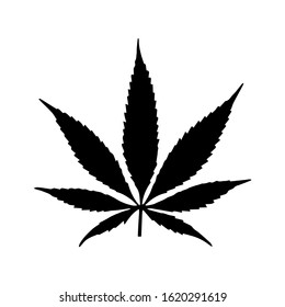 Cannabis Marijuana Leaf Hemp Pot Flat Stock Vector (Royalty Free ...